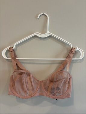 Sheer Nude Balconette Bra - Lightweight Mesh Support